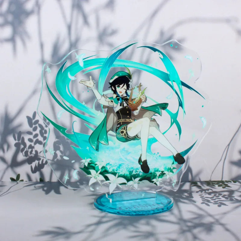 Anime Figure Genshin Impact Diluc Venti Klee Zhongli Cosplay Acrylic Stand Model Plate Desk Decor Standing Sign figures Gift New