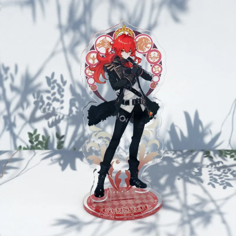 Anime Figure Genshin Impact Diluc Venti Klee Zhongli Cosplay Acrylic Stand Model Plate Desk Decor Standing Sign figures Gift New