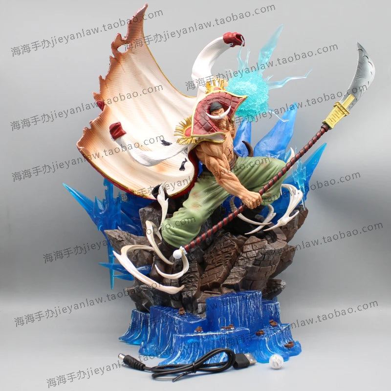 38cm One Piece Figure Edward Newgate Anime Figure Gk White Beard Action Figurine Fighting Statue Pvc Model Gifts Collection Toys