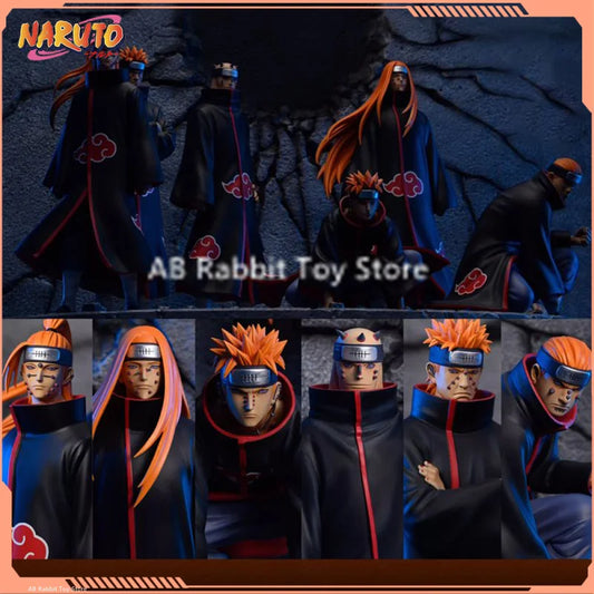 Naruto Akatsuki Anime Figure 37cm 6 Pcs Uchiha Itachi Madara Konan Hidan Ninja Action Figurine Decor Model Collection Toy Gift