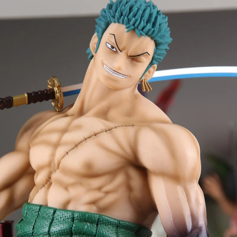 Hot 50cm One Piece Stand Posture Roronoa Zoro Anime Action Fight Figures Model Toys Pvc Statue Roronoa Zoro Model Statue Dolls