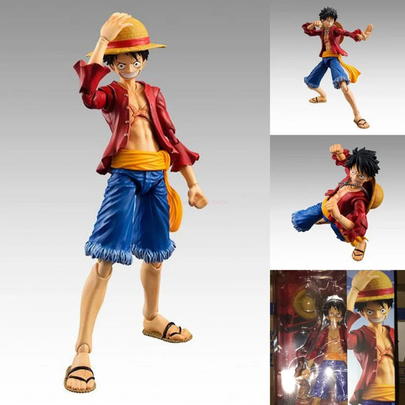 One Piece Anime Action Figures 18cm Luffy Roronoa Zoro Ace Variable Articulated Movable Joints Collection Model Toy Kid Xma Gift