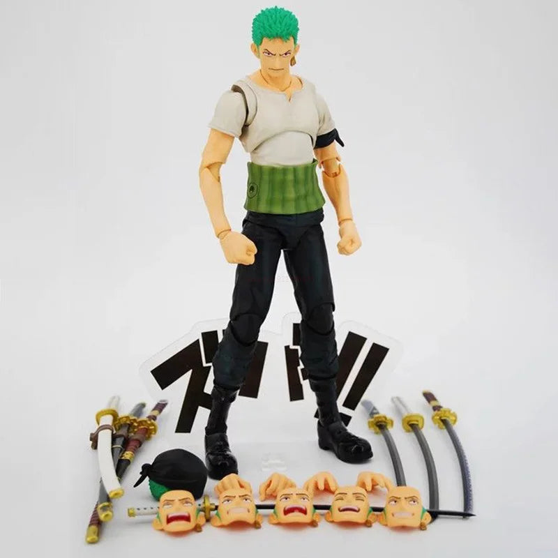 One Piece Anime Action Figures 18cm Luffy Roronoa Zoro Ace Variable Articulated Movable Joints Collection Model Toy Kid Xma Gift